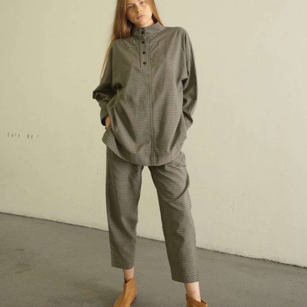 ISO: MR. LARKIN BELL PLAID PANT - OLIVE PLAID